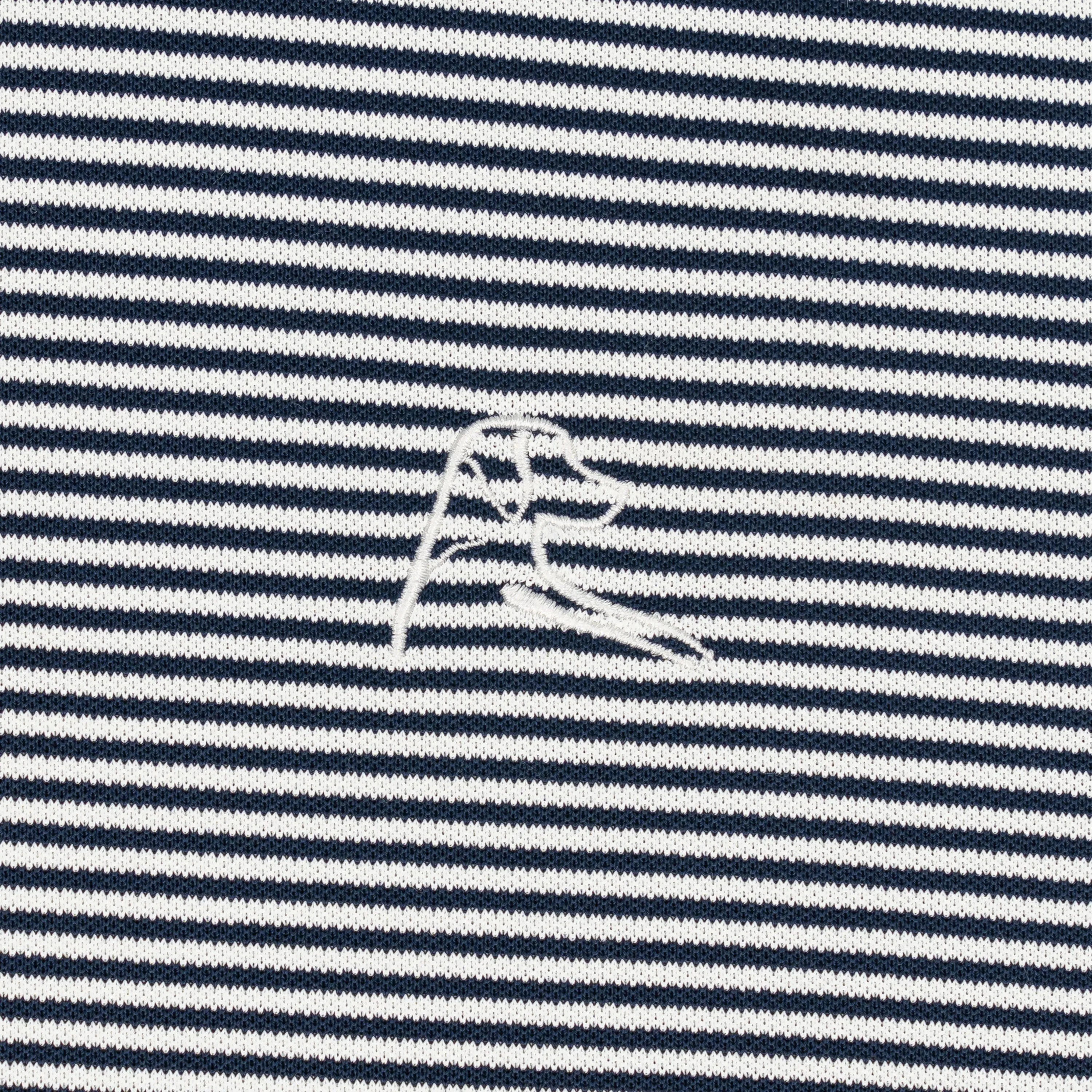 The Crispy Stripe Pique |  Performance Polo | The Crispy Stripe - Fleet Navy/White - Fleet Navy