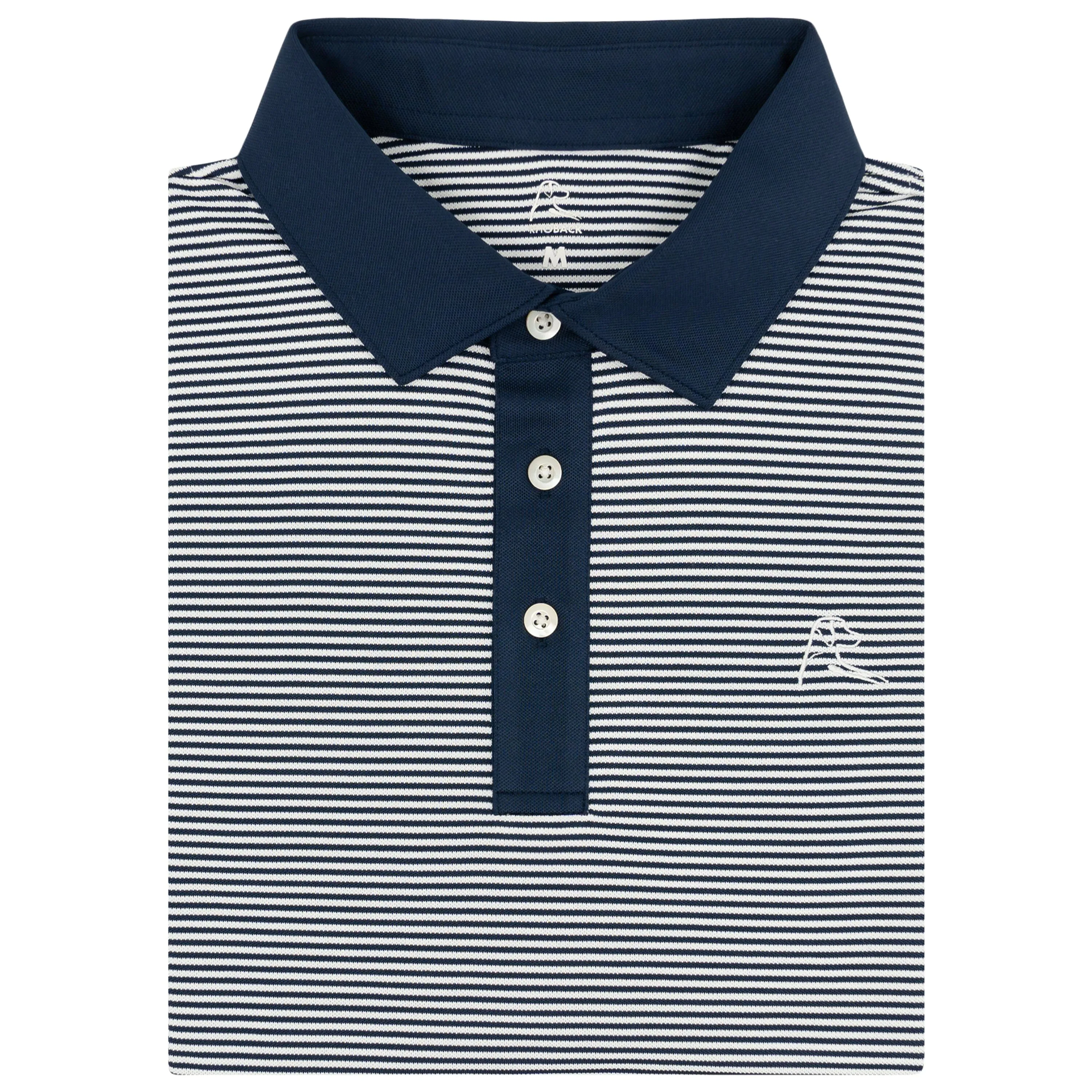 The Crispy Stripe Pique |  Performance Polo | The Crispy Stripe - Fleet Navy/White - Fleet Navy