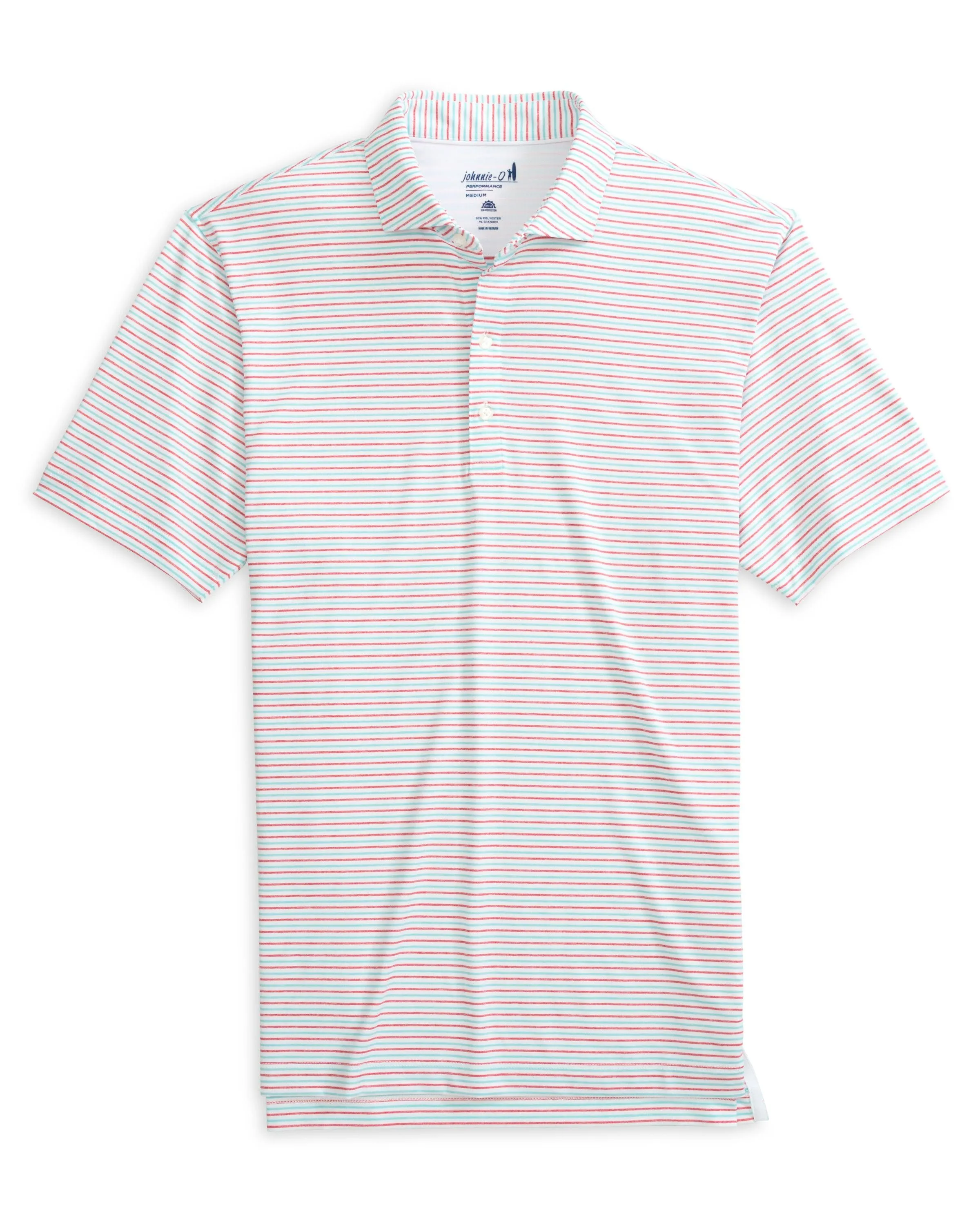 Vik Striped Jersey Performance Polo-Dahlia