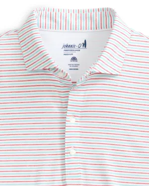 Vik Striped Jersey Performance Polo-Dahlia