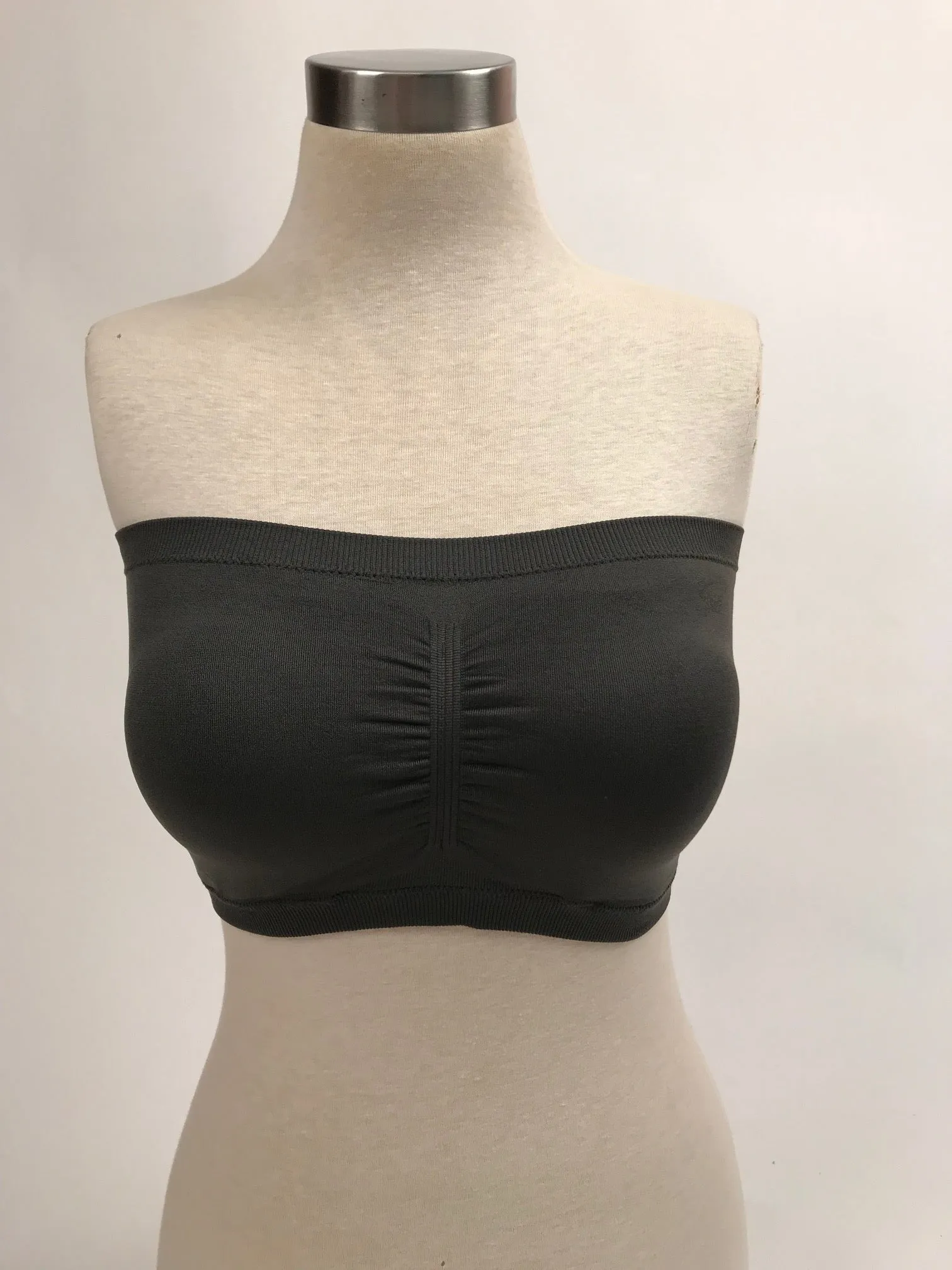 Women's Sugar Lips | Cinched Front Double Wear Bandeau | Dark Grey